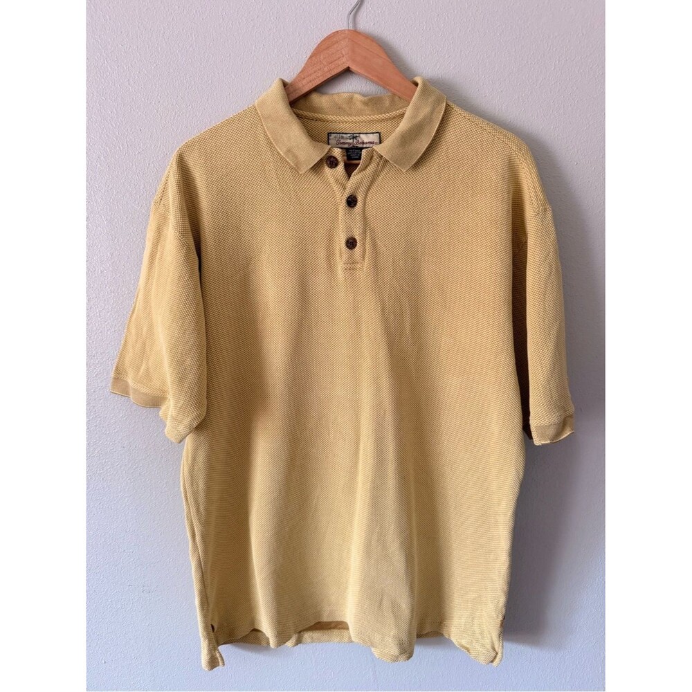 Tommy Bahama silk cotton blend Polo Light Yellow beach resort tropical vaca work